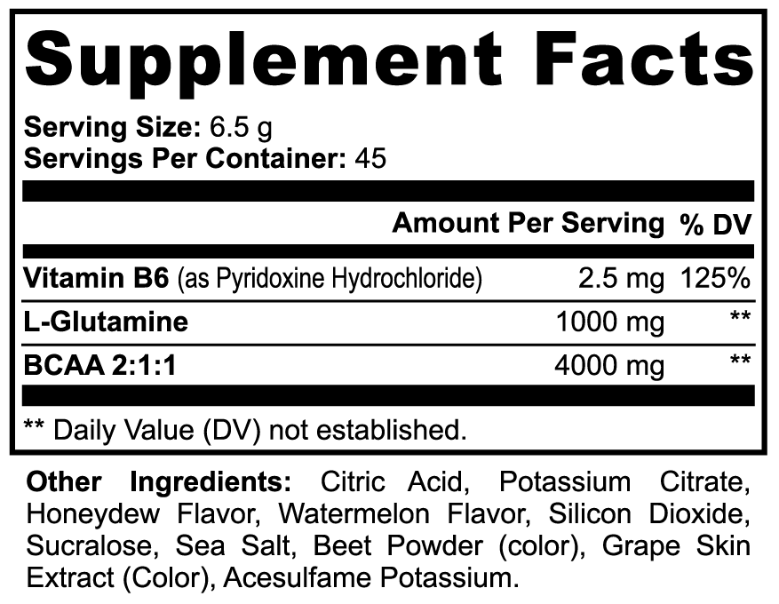 BCAA Post Workout Powder (Watermelon & Honeydew)