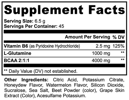 BCAA Post Workout Powder (Watermelon & Honeydew)